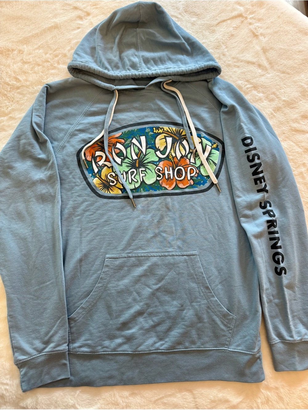 Ron Jon Disney Springs Light Blue Hooded Surf Shop Sweatshirt